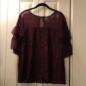 [XL] EUC Lace Overlay Top